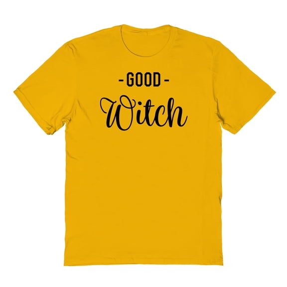 Halloween Good Witch Graphic Gold Men's Cotton T-Shirt