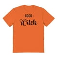thumbnail image 1 of Halloween Good Witch Graphic Orange Men's Cotton T-Shirt, 1 of 1