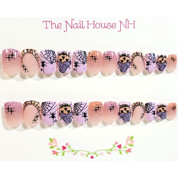 Halloween Goodness Ombre Extra Short Square Press On Nails - 24 Pieces - Artificial Nail Kit