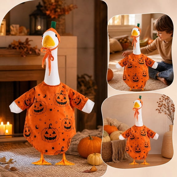 Halloween Goose Costume, Pumpkin Outfit, Festive Dress-Up Clothes, Creates Spooky-Cute Look and Perfects Themed Parties, for Front Porches, Entryway Tables and Yard Displays.