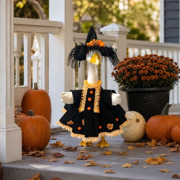 Halloween Goose Costume, Pumpkin Velvet Dress, Spooky Cute Outfit, Adds Spooky Cute Style and Resists Tearing Wear, for Front Porches, Yard Displays and Party Decorations