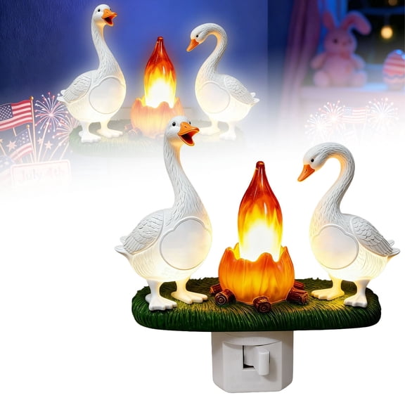 Halloween Goose Flickering Night Light - 3D LED Wild Goose Ambient Nightlight, Cozy Lamp for Indoor Readers Book Lover Desk Decor, Cute Bubble Bath Light, Fall Holiday Gifts Halloween Decorations