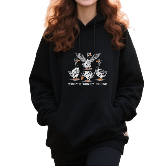 Halloween Goose Halloween Funny Graphic Hoodie for Women and Men, Unisex Cozy Pullover Sweatshirt, Cute Farm Animal Goose Costume Top, Fall Party Outfit