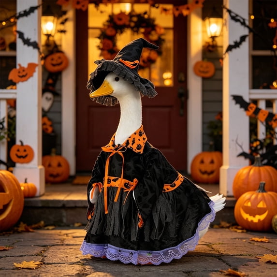 Halloween Goose Outfit Clothes for 23in Cement Goose Statue Porch Garden Halloween Costume Decoration by PALIFEUR
