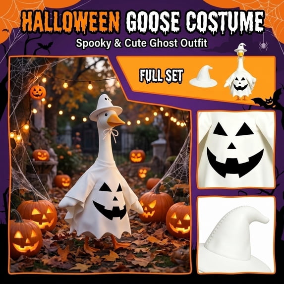 Halloween Goose Outfit, Compact Halloween Statue Attire, Minimal Storage Space For Apartments With Small Outdoor Garden Courtyard Area