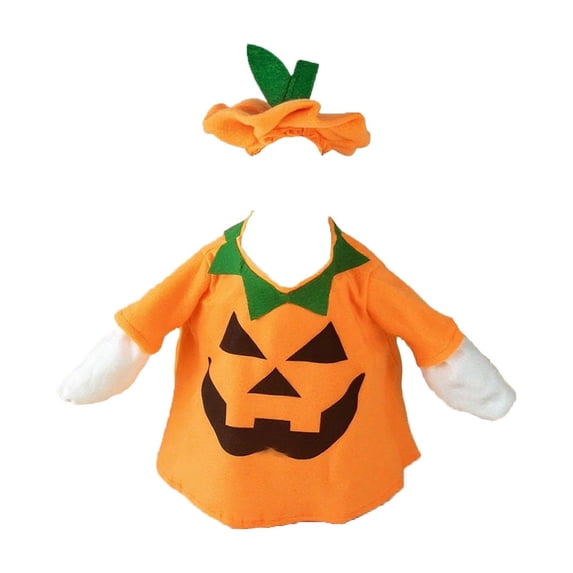 Porch Goose Festival Outfits,23" Cement Lawn Porch Goose Clothes,Pumpkin Style Scary Outfit and Headpiece,Yard Lawn Decor,Outdoor Display