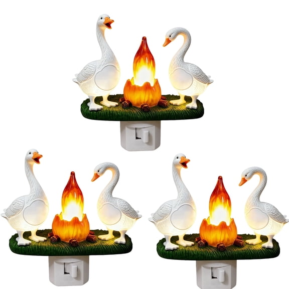 Halloween Goose Statue Night Light -5.9 In 3D LED Wild Goose Night lights, Cozy Lamp for Indoor Desk Decor, Halloween Decorations Birthday Christmas Housewarming Gifts for Mom, Grandma, Women -3pc