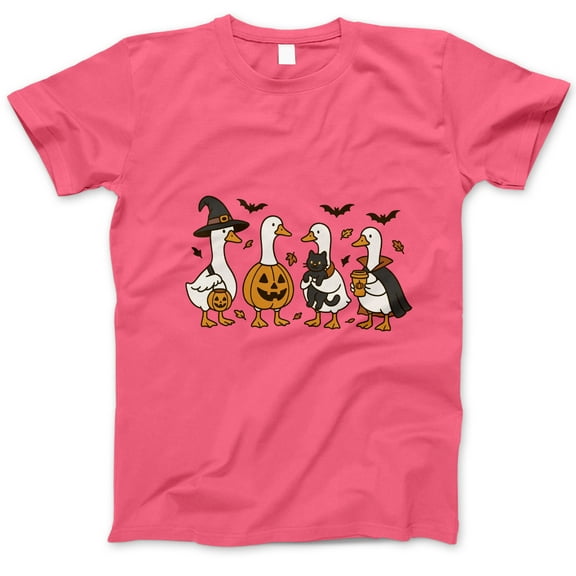 Halloween Goose T-Shirt, Funny Ducks in Costumes Tee, Cute Farm Animal Pumpkin Witch Vampire Shirt, Spooky Season Top, Fall Festival Gift