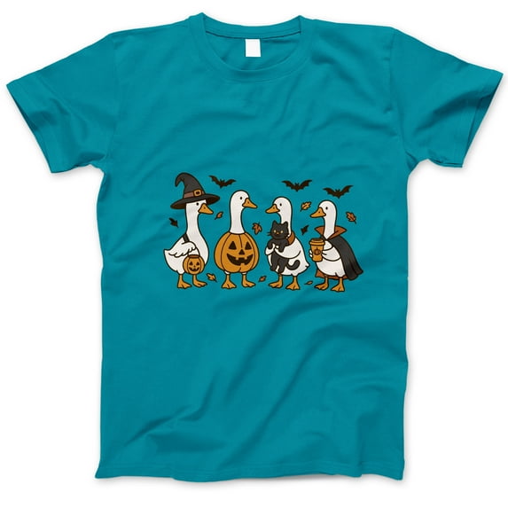 Halloween Goose T-Shirt, Funny Ducks in Costumes Tee, Cute Farm Animal Pumpkin Witch Vampire Shirt, Spooky Season Top, Fall Festival Gift