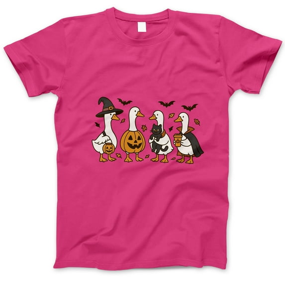 Halloween Goose T-Shirt, Funny Ducks in Costumes Tee, Cute Farm Animal Pumpkin Witch Vampire Shirt, Spooky Season Top, Fall Festival Gift