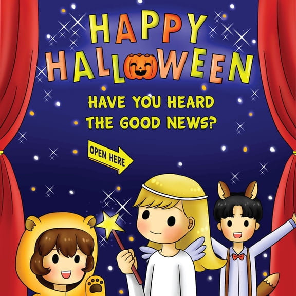 Halloween Gospel Tract for Kids  Memory Cross Origami Folding Card  24Pack (4Panel Endless Loop) -40020