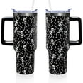 thumbnail image 1 of Halloween Goth Skeleton 40 oz Tumbler with Lid Handle and Straw Spooky Gothic Skull Stainless Steel Double Walled Insulated Cups Halloween Travel Mug Gifts for Men and Women (1PC), 1 of 6