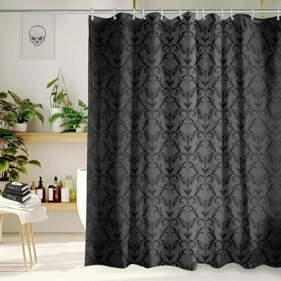 Halloween Goth Skeleton Shower Curtain 72x72 Inch Gothic Skull Shower Curtains for Bathroom with Hooks Halloween Bathroom Home Bath Decor Waterproof Fabric