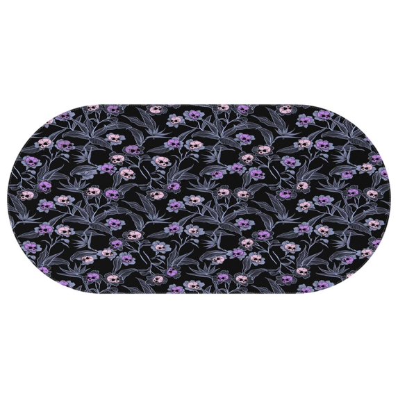 Halloween Goth Skull Table Cloth Water Resistant Oval Tablecloth Spillproof Table Covers for Parties Holiday Dinner Wipeable Tabletop Cover Kitchen 60x120 Inch