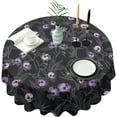 thumbnail image 1 of Halloween Goth Skull Tablecloth, Gothic Skeleton Table Cloth Waterproof, Halloween Kitchen Table Decor for Dining Holiday Party 60x60 Inch Round, 1 of 1