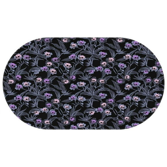 Halloween Goth Skull Tablecloth Water Resistant Table Cloth for Dining Holiday Halloween Dinner Stain-Resistant Oval 60x102 Inch Wipeable Table Covers for Party