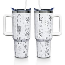 Halloween Gothic Cup Gifts for Women Men, Goth Skull 40oz Tumbler with Handle and Straw, Holiday Black Cat Stainless Steel Insulated Water Bottle (1 PC)