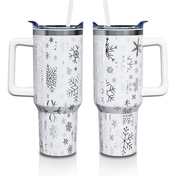 Halloween Gothic Cup Gifts for Women Men, Goth Skull 40oz Tumbler with Handle and Straw, Holiday Black Cat Stainless Steel Insulated Water Bottle (1 PC)