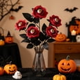 thumbnail image 1 of Halloween Gothic Flowers, Silk Halloween Roses Artificial Flowers, Long Faux Roses Bouquet for Wedding Centerpieces Halloween Gothic Decorations, 1 of 6