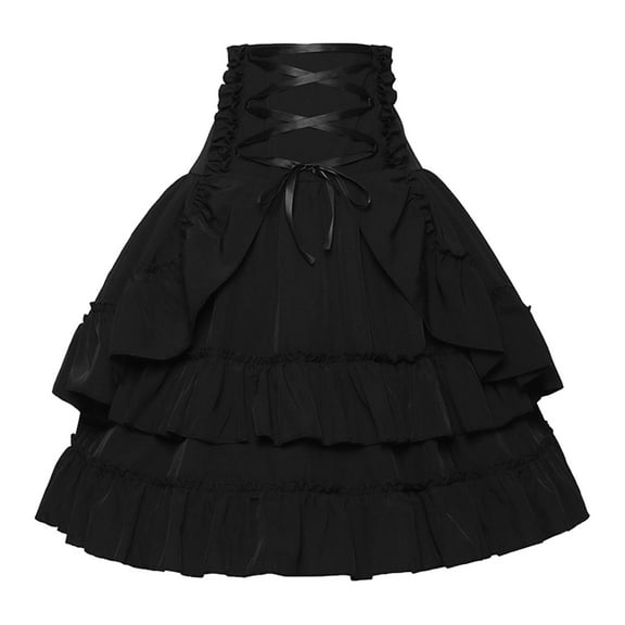 Halloween Gothic Pleated Skirt for Women A-Line Mini Skirt Witch Party Outfit Punk Rock Style