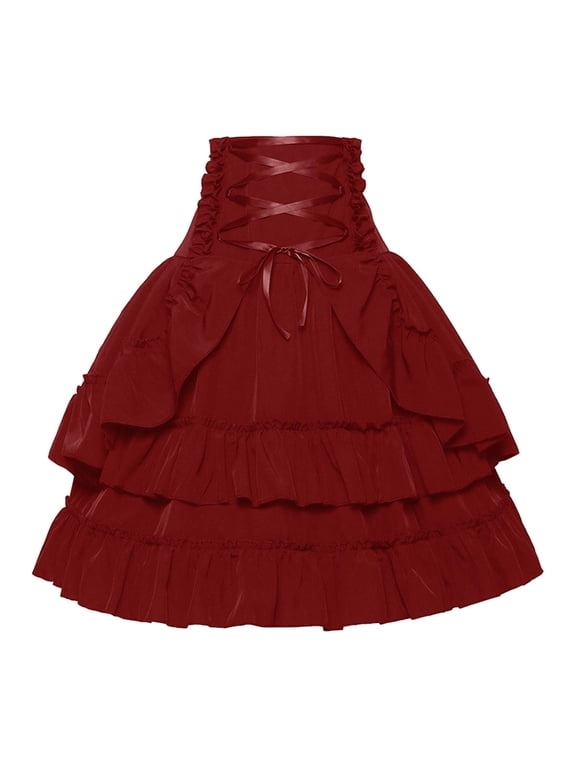 Halloween Gothic Pleated Skirt for Women A-Line Mini Skirt Witch Party Outfit Punk Rock Style