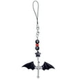 thumbnail image 1 of Halloween Gothic Punk Bat Phone Charm for Women Men Pendant Chain Bowknot Heart Lanyard Keychain, 1 of 9
