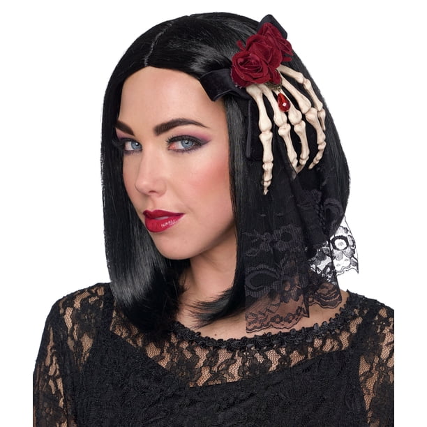 Halloween Gothic Skeleton Hand Hair Clip Costume Accessory for Adults
