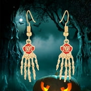 BPLLAPEG Halloween Gothic Style Artificial Animal Shaped Red Earrings Gold Horror Party Jewelry For Women, Fake Weapon