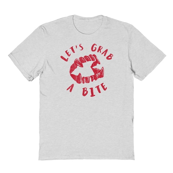 Halloween Grab A Bite Graphic Ash Grey Men's Cotton T-Shirt
