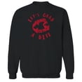 thumbnail image 1 of Halloween Grab A Bite Graphic Black Men's Cotton Pullover Sweatshirt, 1 of 1