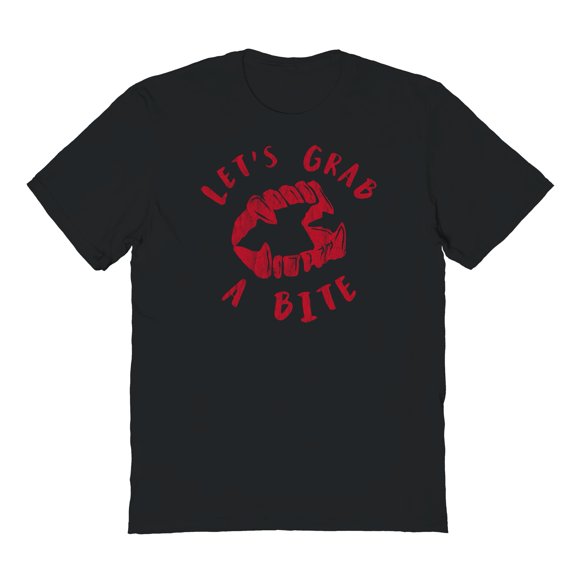 Halloween Grab A Bite Graphic Black Men's Cotton T-Shirt