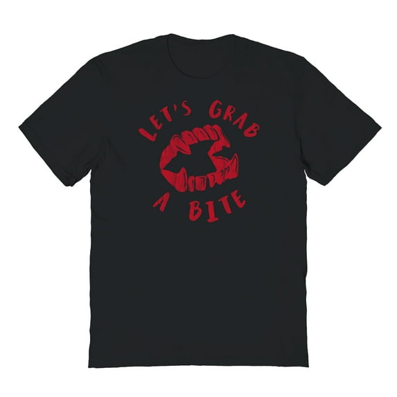 Halloween Grab A Bite Graphic Black Men's Cotton T-Shirt