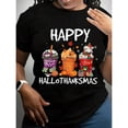 thumbnail image 1 of Halloween Graphic Commuting Cotton Soft Tee T Shirt Tops Short Sleeve Round Neck Black S-5XL, 1 of 5