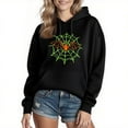 thumbnail image 1 of Halloween Graphic Hoodies for Women Bat 100% Cotton Hoodie Winter Warm Pullover Casual Long Sleeve Sweatshirts L, 1 of 6