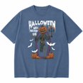 thumbnail image 1 of Halloween Graphic T-Shirt, Pumpkin Skeleton Coffin Bat Spooky Season Tee, Unisex Short Sleeve Halloween Party Shirt, 1 of 3