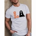 thumbnail image 1 of Halloween Graphic T-Shirt Spooky Pumpkin Ghost Tee Casual Crew Neck Short Sleeve Top White S-5XL, 1 of 5