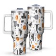 thumbnail image 1 of Halloween Gravestones Ghosts and Pumpkins Tumbler with Handle and Lid,40oz Double Wall Vacuum Insulated Tumbler,Cups Gift for Women and Men, 1 of 7