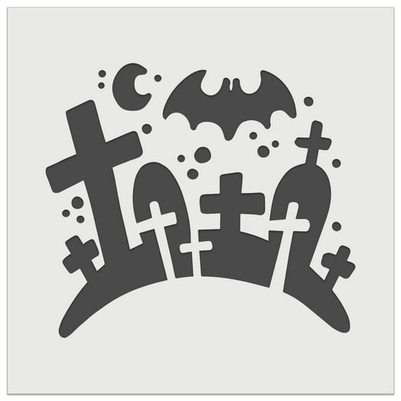 Halloween Graveyard Cemetery Tombstones DIY Cookie Wall Craft Stencil - 5.5 Inch