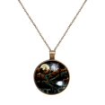 thumbnail image 1 of Halloween Graveyard Necklace Personalized Custom Photo Round Pendant Adjustable Stainless Steel Necklaces with Gift Box for Men Women Mothers Valentine's Jewelry Gift, 1 of 6