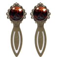 thumbnail image 1 of Halloween Graveyard Vintage Copper-Colored Lace Bookmarks: Stainless Steel Book Accessories and Book Marks - Ideal Gifts for Readers and Book Lovers, 1 of 5