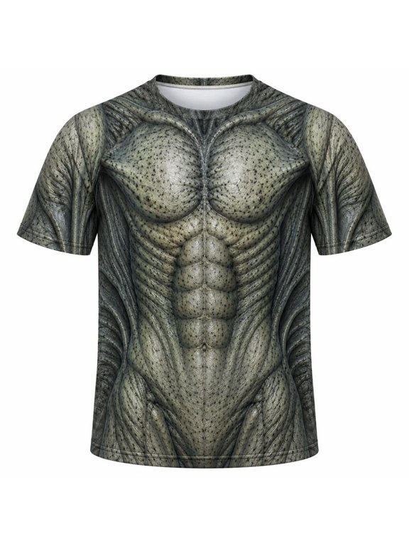 Halloween Gray Alien Creature All Over Mens Costume T Shirt