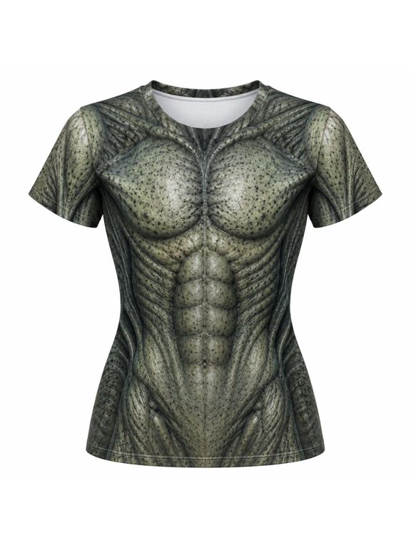 Halloween Gray Alien Creature All Over Womens Costume T-Shirt