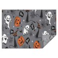 thumbnail image 1 of Halloween Gray Ghosts Cats and Pumpkins Rectangle Tablecloth 60"x84",Waterproof Polyester Rectangle Table Cloth, Wipeable Spillproof Polyester Tablecloth for Dining, Camping, Indoor and Outdoor, 1 of 5