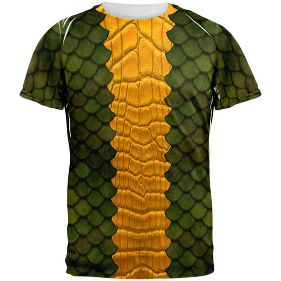 Halloween Green Dragon Costume All Over Adult T-Shirt - 2X-Large