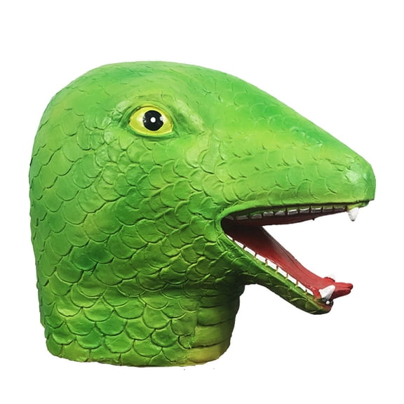 Halloween Green Snake Mask,LARP Realistic Snake Head Mask Costume