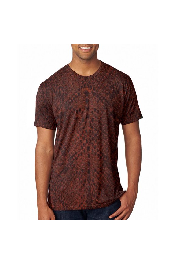 Halloween Green Snake Snakeskin Costume All Over Mens T Shirt Vintage Red 2XL