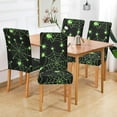 thumbnail image 1 of Halloween Green Spider Web Dining Room Chair Covers Set of 4,Stretchable Removable Washable Spandex Kitchen Chair Protector Slipcovers for Restaurant,Hotel,Ceremony,Christmas,Festival Decoration, 1 of 6