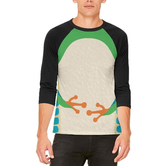 Halloween Green Tree Frog Costume Mens Raglan T Shirt