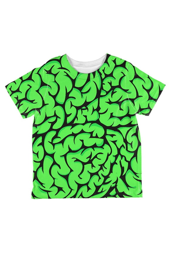 Halloween Green Zombie Brains Costume All Over Toddler T Shirt Multi 6T