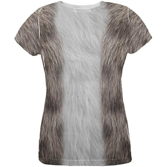 Halloween Grey Cat Costume All Over Womens T Shirt Multi SM